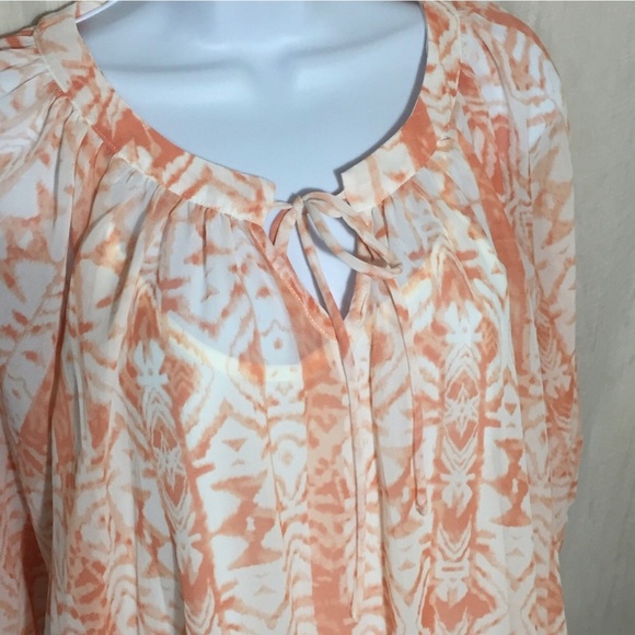 Wranglers Sheer Peach Southwest Blouse Size L - Picture 4 of 4